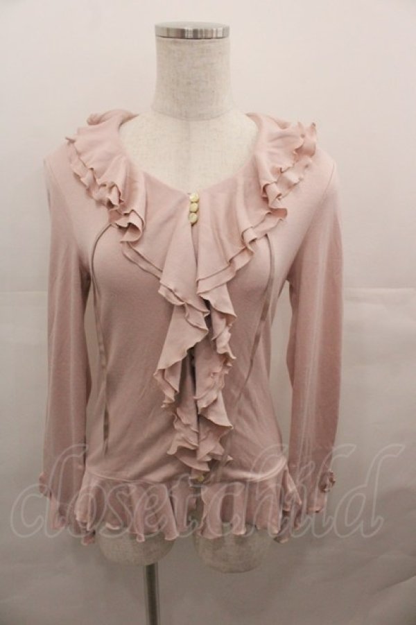 画像1: INGEBORG / ダブルフリルカーディガン  ピンク I-25-08-15-038-LO-TO-HD-ZS (1)