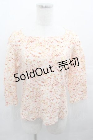 画像: PINK HOUSE / 小花柄長袖Tシャツ L オレンジ I-25-08-15-040-LO-TS-HD-ZS