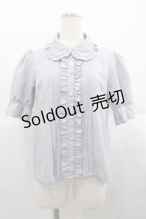 画像: DearMyLove / フリル半袖ブラウス M サックス I-25-08-18-001-EL-BL-HD-ZI