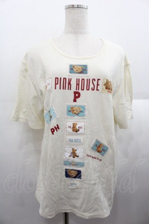 画像: PINK HOUSE / ネームいっぱいロゴカットソー  アイボリー I-25-08-18-050-LO-TO-HD-ZI