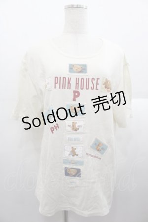 画像: PINK HOUSE / ネームいっぱいロゴカットソー  アイボリー I-25-08-18-050-LO-TO-HD-ZI