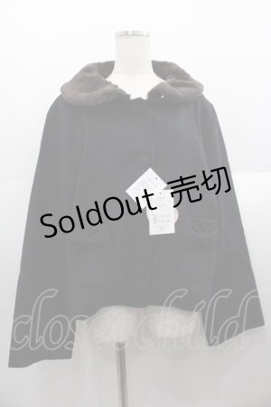 画像: m petit by misako / ファー襟ショートコート 3L ブラウン I-25-08-18-052-LO-CO-HD-ZI