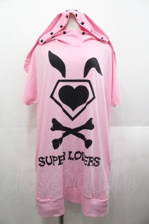 画像: SUPER LOVERS / うさ耳パーカー  ピンク I-25-08-18-066-PU-OP-HD-ZI