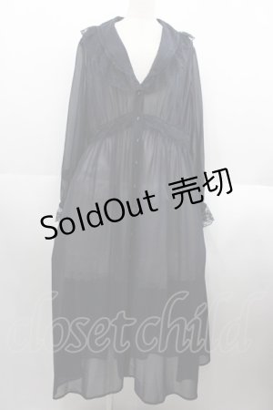 画像: INGEBORG / シフォンレースショールカラーワンピース  ネイビー I-25-08-18-078-LO-OP-HD-ZI