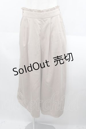 画像: axes femme / ローズ刺繍入りガウチョパンツ  ブラウン I-25-08-18-097-AX-PA-HD-ZI