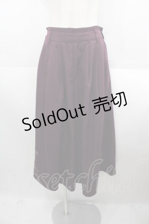 画像: axes femme / ベルト付き裾刺繍ワイドパンツ  ボルドー I-25-08-18-098-AX-PA-HD-ZI