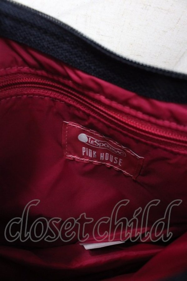 画像3: PINK HOUSE / CLASSIC HOBOPHワッペンパーティバッグ  ネイビー I-25-08-18-103-LO-BG-HD-ZI (3)