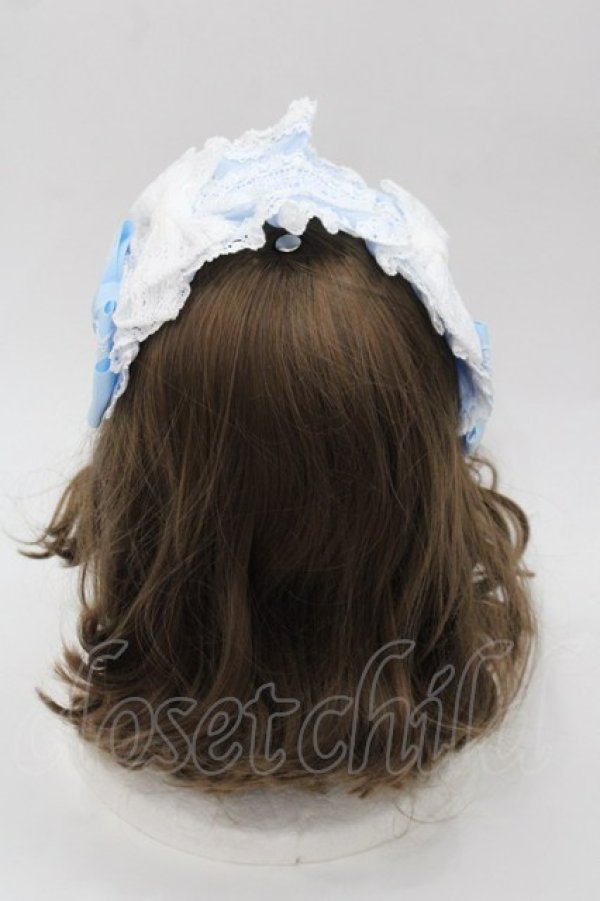 画像2: BABY,THE STARS SHINE BRIGHT / Petit fraisierヘッドドレス  サックスＸ白 I-25-08-18-111-BA-AC-HD-ZI (2)