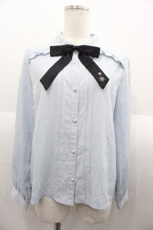 画像: axes femme POETIQUE / スノークリスタル刺繍ブラウス  サックス I-25-08-18-004-AX-BL-HD-ZI