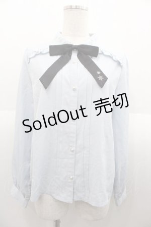 画像: axes femme POETIQUE / スノークリスタル刺繍ブラウス  サックス I-25-08-18-004-AX-BL-HD-ZT498