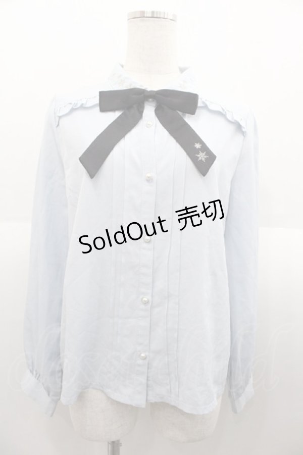 画像1: axes femme POETIQUE / スノークリスタル刺繍ブラウス  サックス I-25-08-18-004-AX-BL-HD-ZT498 (1)