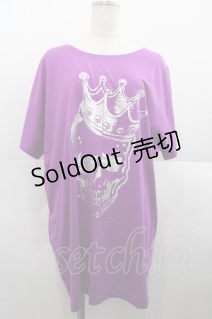 画像: LOVER'S ROCK / 王冠スカルビッグTシャツ  パープル I-25-08-18-040-PU-TS-HD-ZI