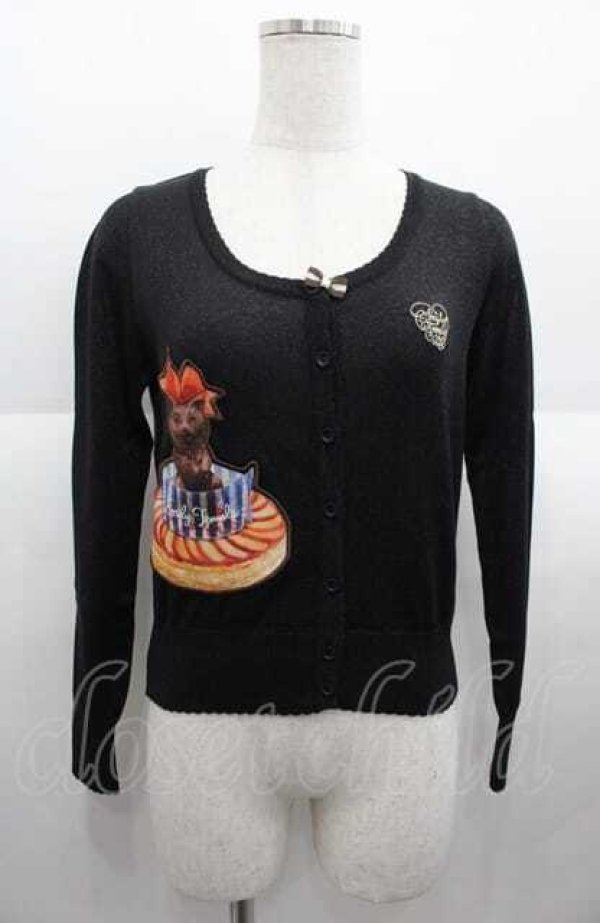 画像1: Emily Temple cute / chatonチョコレートカーディガン  黒ラメ I-25-08-22-009-ET-TO-HD-ZI (1)