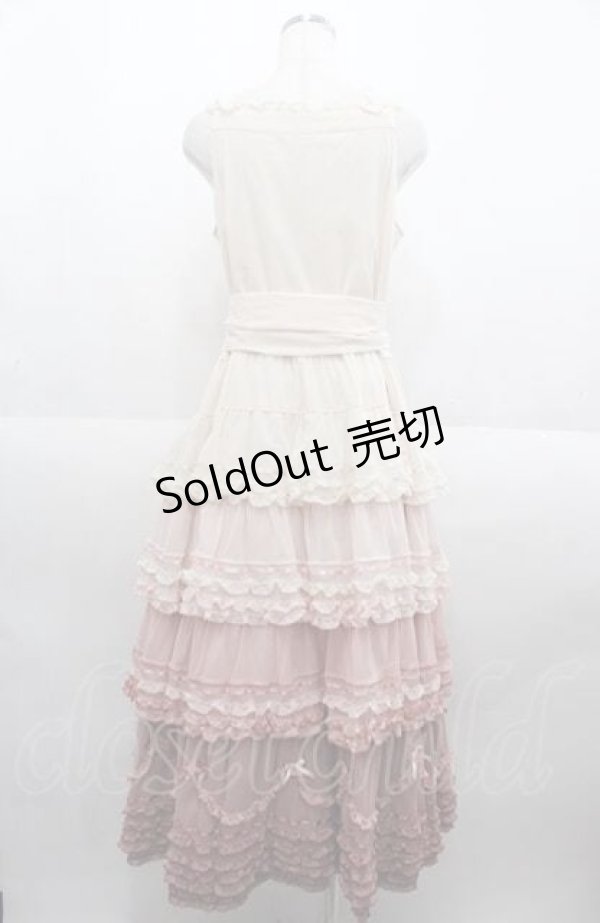 画像2: PINK HOUSE / 海外限定グラデーションチュールノースリーブワンピース  ピンク I-25-08-22-080-LO-OP-HD-ZI (2)