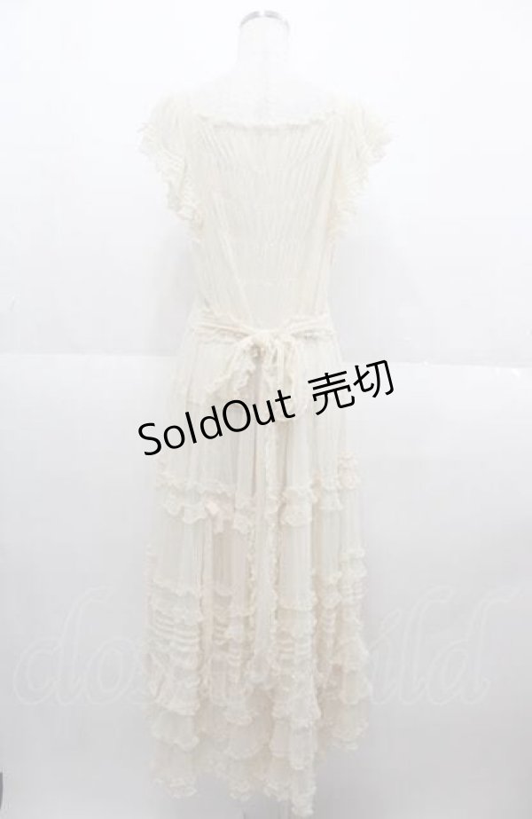 画像2: PINK HOUSE / ドットチュールロングワンピース  アイボリー I-25-08-22-083-LO-OP-HD-ZI (2)