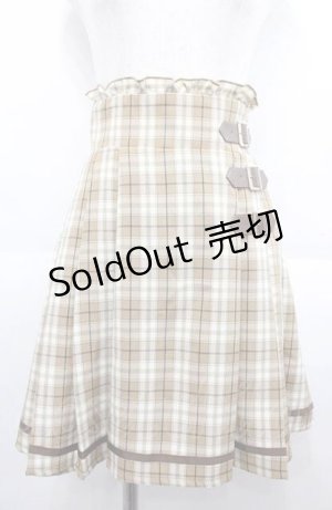 画像: Amavel / アンティークテディベアチェックプリーツスカート  ベージュ I-25-08-22-095-CA-SK-HD-ZI