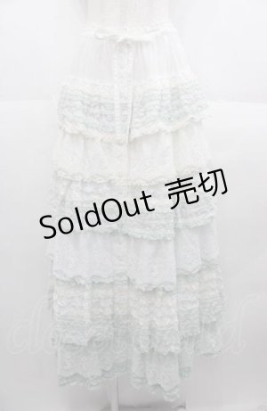 画像: PINK HOUSE / あじさいグラデーションフリルスカート  白 I-25-08-22-100-LO-SK-HD-ZI