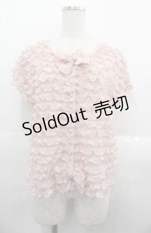 画像: PINK HOUSE / フロッキードットチュールブラウス  ピンク I-25-08-22-033-LO-BL-HD-ZI