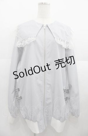 画像: Ank Rouge / 合皮ベルトセーラーブルゾン  グレーＸ白 I-25-08-22-044-CA-JA-HD-ZI