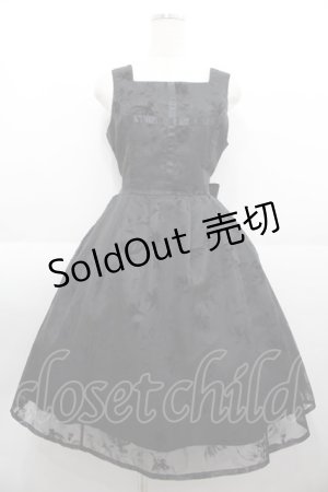 画像: Moi-meme-Moitie / 花柄フロッキーミニジャンパースカート  黒 I-25-08-25-062-MO-OP-HD-ZI