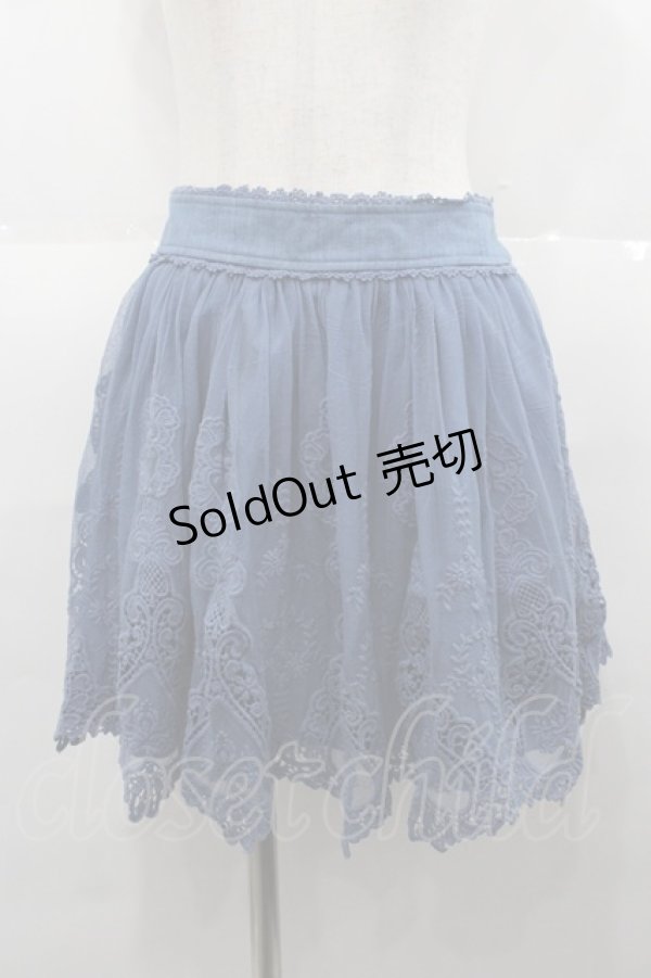 画像1: LIZ LISA / レース重ねデニムスカート  青デニム I-25-08-25-078-LO-SK-HD-ZI (1)