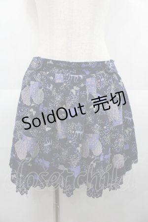 画像: axes femme / お家柄キュロット  ネイビー I-25-08-25-081-AX-PA-HD-ZI