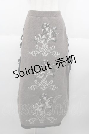 画像: axes femme / オーナメントJQニットスカート  ブラウン I-25-08-25-082-AX-SK-HD-ZI
