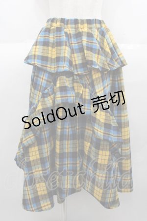 画像: Candy Stripper / CHECK FRILL MIDI SKIRT 2 イエロー I-25-08-25-088-PU-SK-HD-ZI