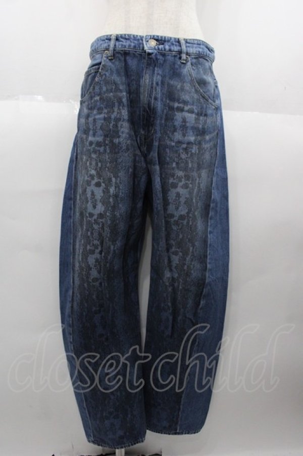 画像1: HYSTERIC GLAMOUR /ULL SNAKE テーパードデニムパンツ 28inch ブルー I-25-08-25-095-PU-PA-HD-ZI (1)