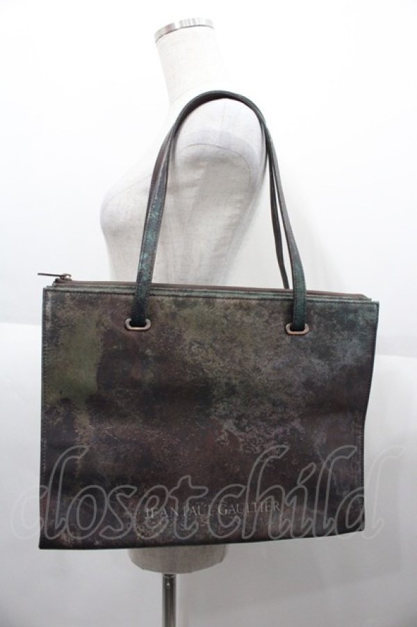 画像1: Jean Paul GAULTIER / Vサイバーハンドバッグ  グリーン I-25-08-25-100-GO-BG-HD-ZI (1)
