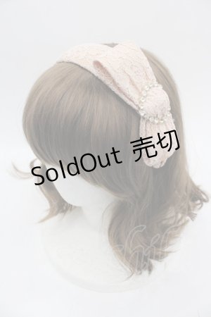 画像: Swankiss / リボンハートビジューレースカチューシャ  ベージュ I-25-08-25-101-CA-ZA-HD-ZI