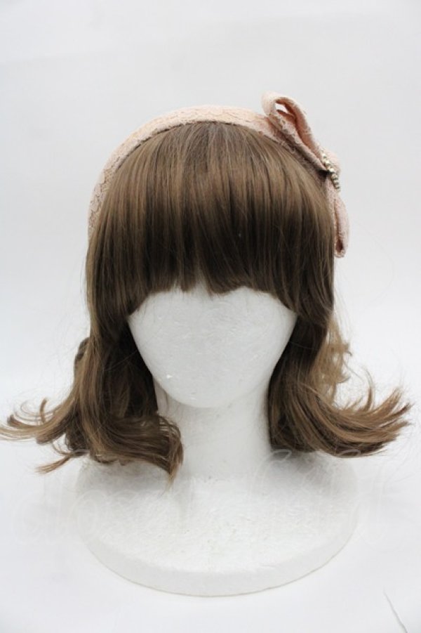 画像2: Swankiss / リボンハートビジューレースカチューシャ  ベージュ I-25-08-25-101-CA-ZA-HD-ZI (2)