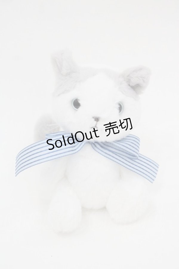 画像1: PINK HOUSE / ねこと子ペンギンぬいぐるみコサージュ  白 I-25-08-25-113-LO-ZA-HD-ZI (1)