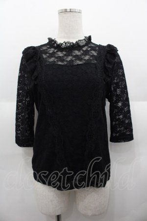 画像: couture BY ROJITA / レース五分袖トップス  ブラック I-25-08-25-017-LO-TO-HD-ZI