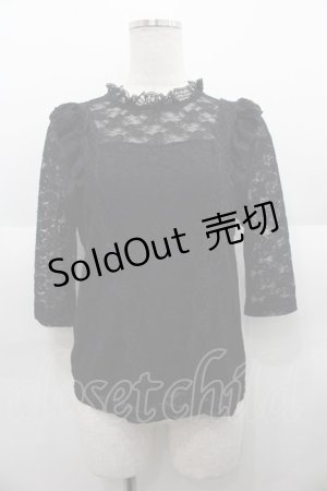 画像: couture BY ROJITA / レース五分袖トップス  ブラック I-25-08-25-017-LO-TO-HD-ZI