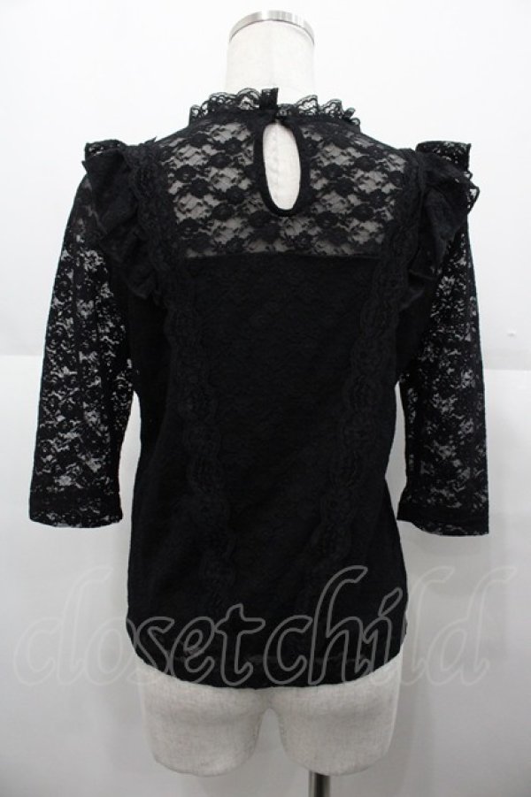 画像2: couture BY ROJITA / レース五分袖トップス  ブラック I-25-08-25-017-LO-TO-HD-ZI (2)