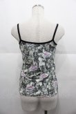 画像2: HYSTERIC GLAMOUR / CAT SCRATCH総柄カップ付きキャミソール  グレー I-25-08-25-025-PU-TO-HD-ZI (2)