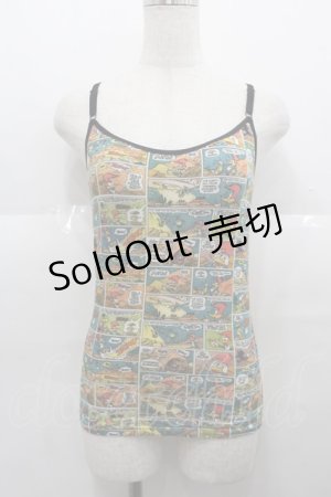 画像: HYSTERIC GLAMOUR / コミック柄カップ付きキャミソール  ブラック I-25-08-25-026-PU-TO-HD-ZI