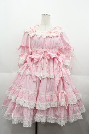 画像: BABY,THE STARS SHINE BRIGHT / Confiture Ribbonワンピース  ピンクＸ白 I-25-08-25-036-BA-OP-HD-ZI