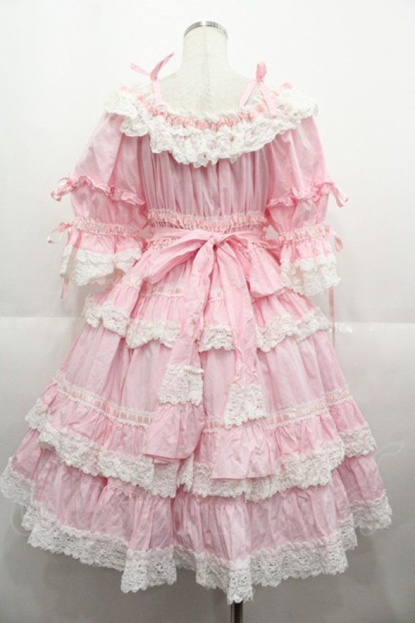 画像2: BABY,THE STARS SHINE BRIGHT / Confiture Ribbonワンピース  ピンクＸ白 I-25-08-25-036-BA-OP-HD-ZI (2)