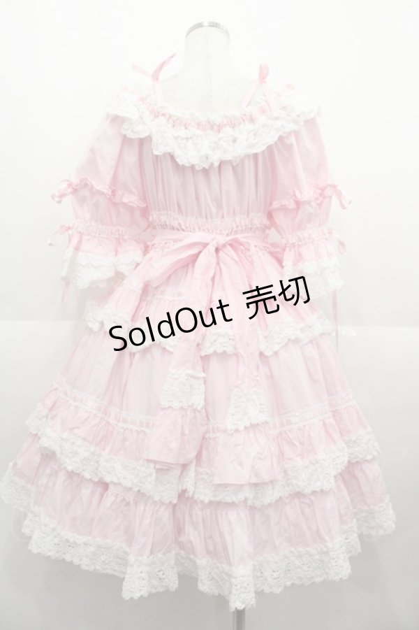 画像2: BABY,THE STARS SHINE BRIGHT / Confiture Ribbonワンピース  ピンクＸ白 I-25-08-25-036-BA-OP-HD-ZI (2)