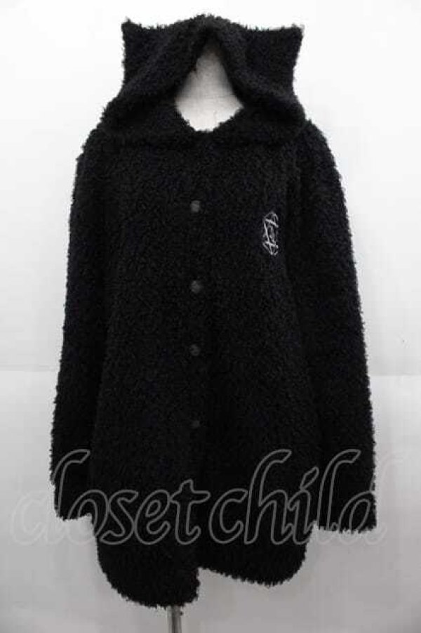 画像1: Deorart / フード付きボアコート L ブラック I-25-09-02-052-PU-CO-HD-ZI (1)