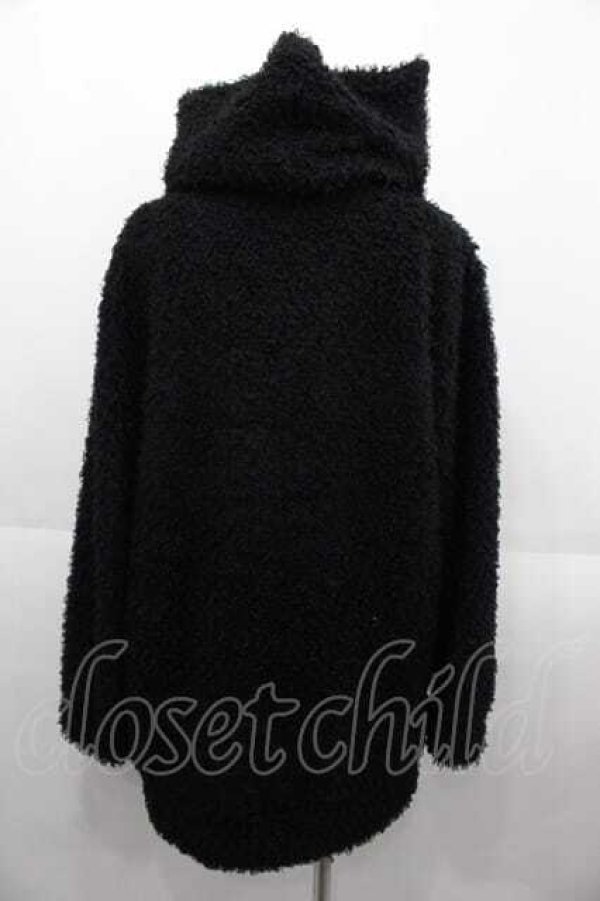 画像2: Deorart / フード付きボアコート L ブラック I-25-09-02-052-PU-CO-HD-ZI (2)