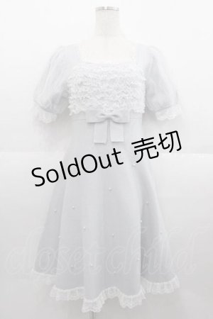 画像: mellfy memory / My heroine lacy frillワンピース  サックスｘ白 I-25-09-02-063-LO-OP-HD-ZI