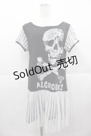 画像: ALGONQUINS / レースドクロ半袖ワンピース  ブラック I-25-09-02-070-AL-OP-HD-ZI