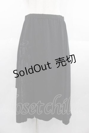 画像: ALGONQUINS / プリント入りサルエルパンツ  ブラック I-25-09-02-093-AL-PA-HD-ZI