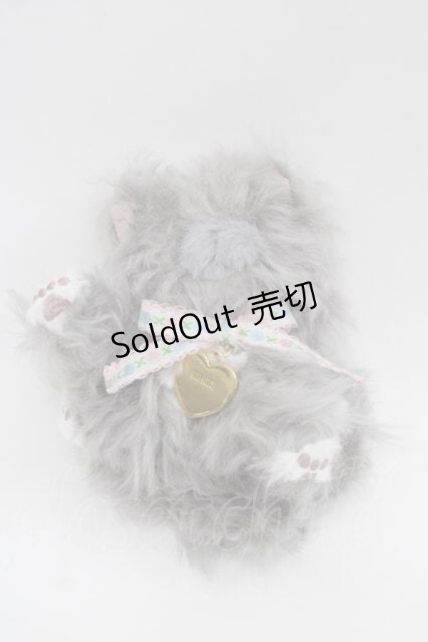 画像1: PINK HOUSE / フラッフィー・キティーズぬいぐるみコサージュ  グレー I-25-09-02-099-LO-AC-HD-ZI (1)