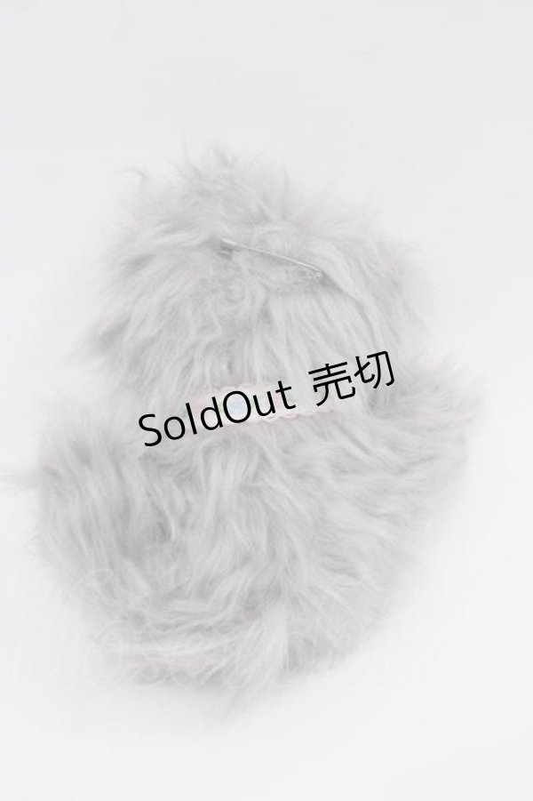 画像2: PINK HOUSE / フラッフィー・キティーズぬいぐるみコサージュ  グレー I-25-09-02-099-LO-AC-HD-ZI (2)