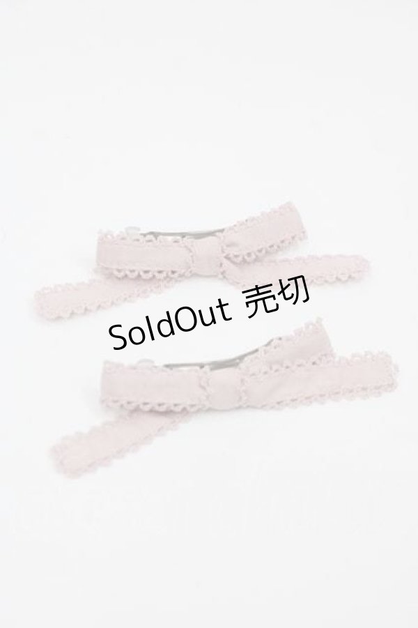 画像1: PINK HOUSE / リボンモチーフバレッタセット  ピンク I-25-09-02-101-LO-AC-HD-ZI (1)