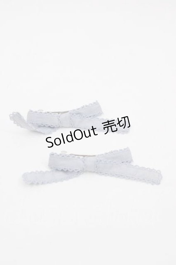 画像1: PINK HOUSE / リボンモチーフバレッタセット  ブルー I-25-09-02-102-LO-AC-HD-ZI (1)